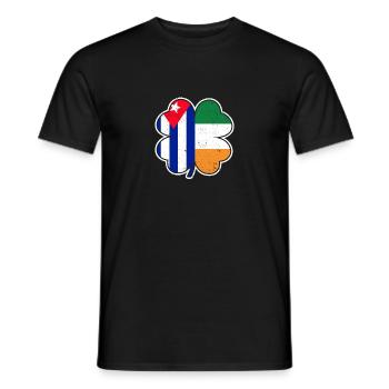 Irish Cuban Flag Ireland Cuba Shamrock - Men's T-Shirt - black - Front - AI Model Male 178 light (178cm)