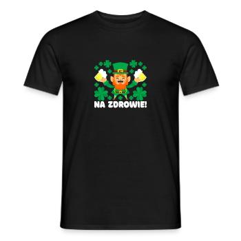 Na Zdrowie Prost Polonais St. Patrick’s Day Pologne - T-shirt homme - noir - Devant - AI Model Male 178 light (178cm)