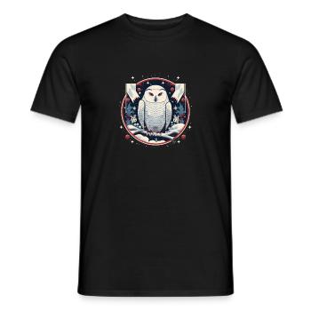 Harfang des neiges avec ornement de Noël - T-shirt homme - noir - Devant - AI Model Male 178 light (178cm)