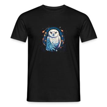 Schneeeule Weihnachtsornament, liebt Eulen - Männer T-Shirt - Schwarz - Vorne - AI Model Male 178 light (178cm)
