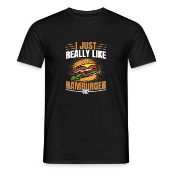 J’aime vraiment le hamburger, d’accord ? Petits pains à la viande Nourriture B - T-shirt homme - noir - Devant - AI Model Male 178 light (178cm)