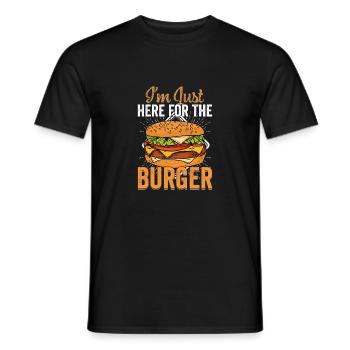 Je suis juste là pour le hamburger Meat Buns Food Hambur - T-shirt homme - noir - Devant - AI Model Male 178 light (178cm)
