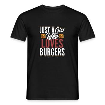 Juste Une Fille Qui Aime Les Burgers Hamburger Nourriture Viande - T-shirt homme - noir - Devant - AI Model Male 178 light (178cm)