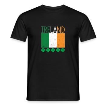 Drapeau irlandais patriotique Irlande trèfle - T-shirt homme - noir - Devant - AI Model Male 178 light (178cm)
