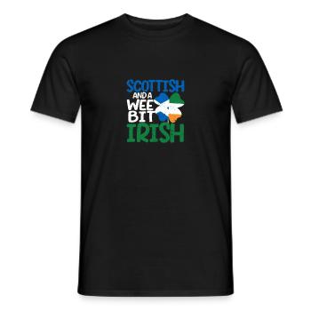 Des racines écossaises et un peu irlandaises - T-shirt homme - noir - Devant - AI Model Male 178 light (178cm)