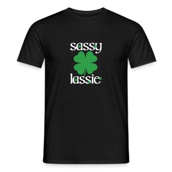 Sassy Lassie Irish Heritage Ireland Shamrock - Men's T-Shirt - black - Front - AI Model Male 178 light (178cm)