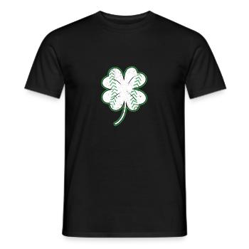 Baseball St Patrick's Day Lucky Leaf Catcher - Men's T-Shirt - black - Front - AI Model Male 178 light (178cm)