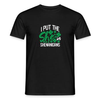 Je t’ai mis dans l’irlandais drôle de Shenanigan - T-shirt homme - noir - Devant - AI Model Male 178 light (178cm)
