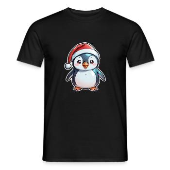 Penguin Christmas Hat - Men's T-Shirt - black - Front - AI Model Male 178 light (178cm)