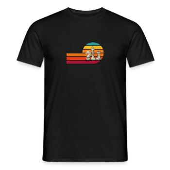 Vintage Schachspieler Retro Sonnenuntergang Schach - Männer T-Shirt - Schwarz - Vorne - AI Model Male 178 light (178cm)