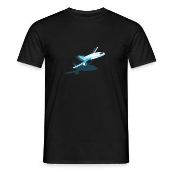 Flugzeug T-Shirt - Düsenflugzeug Flugzeug Kinderspielzeug - Männer T-Shirt - Schwarz - Vorne - AI Model Male 178 light (178cm)
