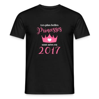 Les plus belles princess sont nees en 2017 - T-shirt homme - noir - Devant - AI Model Male 178 light (178cm)