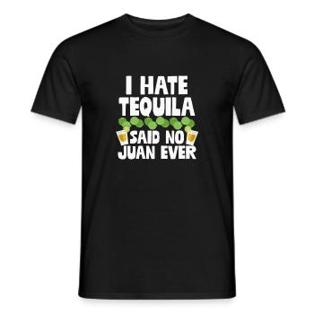 Je déteste la tequila a dit non Juan jamais drôle jeu de mots mexicain - T-shirt homme - noir - Devant - AI Model Male 178 light (178cm)