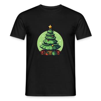 Christmas tree or Christmas tree at Christmas - Men's T-Shirt - black - Front - AI Model Male 178 light (178cm)