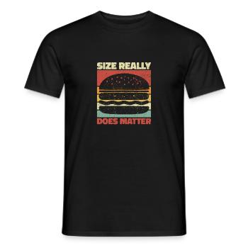 La taille compte vraiment - Burger humour cadeau - T-shirt homme - noir - Devant - AI Model Male 178 light (178cm)