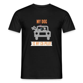 Hund ist mein Co-Pilot - Männer T-Shirt - Schwarz - Vorne - AI Model Male 178 light (178cm)