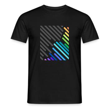 Bunte graue Streifen - Männer T-Shirt - Schwarz - Vorne - AI Model Male 178 light (178cm)