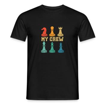 Meine Mannschaft Schachspieler Lustiges Retro - Männer T-Shirt - Schwarz - Vorne - AI Model Male 178 light (178cm)