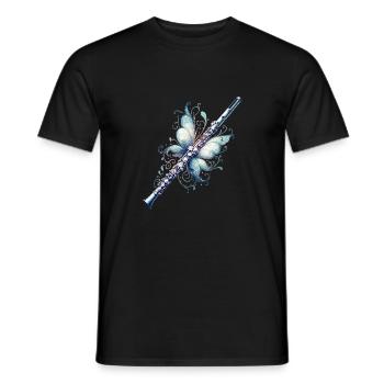 Flûte sur un thème féerique élégant et mystique - T-shirt homme - noir - Devant - AI Model Male 178 light (178cm)