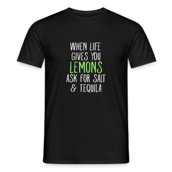 When Life Gives You Lemons Ask For Salt Tequila - Men's T-Shirt - black - Front - AI Model Male 178 light (178cm)