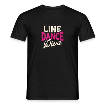 Line Dance Diva Western Country Dancing Women - Men's T-Shirt - black - Front - AI Model Male 178 light (178cm)