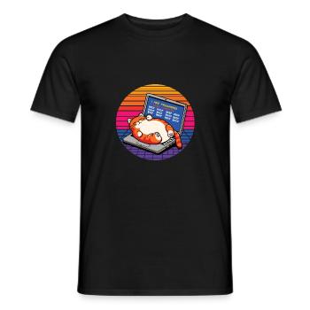 Je suis programmeur, gros chat endormi - T-shirt homme - noir - Devant - AI Model Male 178 light (178cm)