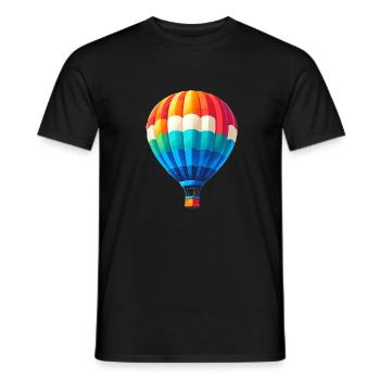 Bunter Heißluftballon im Klaren Himmel - Männer T-Shirt - Schwarz - Vorne - AI Model Male 178 light (178cm)