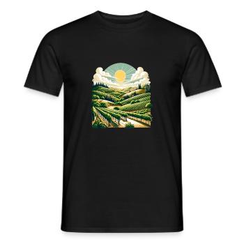 Malerischer Weinberg im Napa Valley - Männer T-Shirt - Schwarz - Vorne - AI Model Male 178 light (178cm)