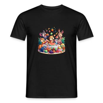 Festival des fruits animaux - T-shirt homme - noir - Devant - AI Model Male 178 light (178cm)
