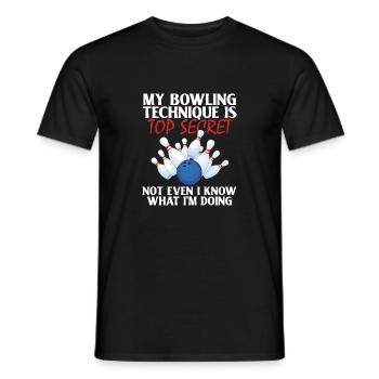 Ma Technique de Bowling Secret Funny Bowler - T-shirt homme - noir - Devant - AI Model Male 178 light (178cm)