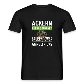 Ackern Für Die Zukunft - Bauernprotest 2024 - Männer T-Shirt - Schwarz - Vorne - AI Model Male 178 light (178cm)