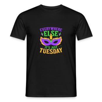 Everywhere Else It's Just Tuesday Carnival Mardi G - Männer T-Shirt - Schwarz - Vorne - AI Model Male 178 light (178cm)
