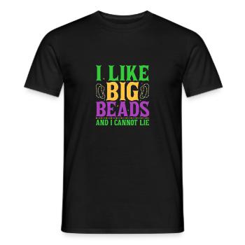 I Like Big Beads And I Cannot Lie Carnival Mardi G - Men's T-Shirt - black - Front - AI Model Male 178 light (178cm)