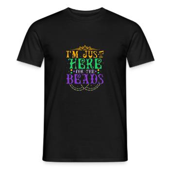 I'm Just Here For The Beads Carnival Mardi Gras - Männer T-Shirt - Schwarz - Vorne - AI Model Male 178 light (178cm)