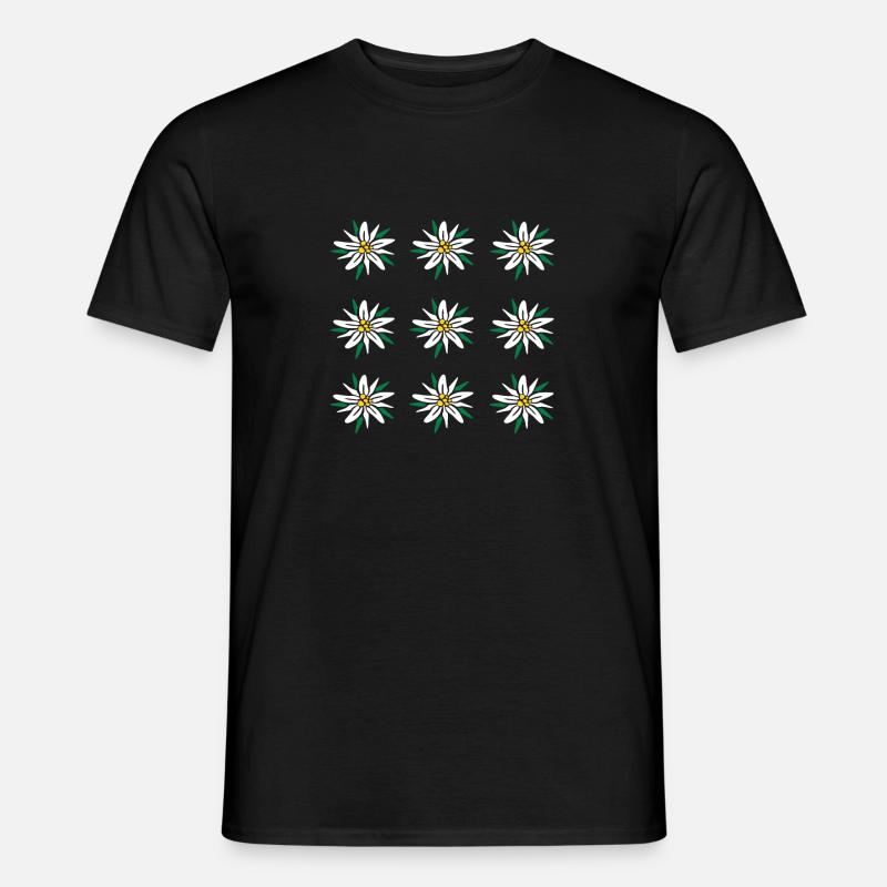 Edelweiss - Männer T-Shirt - Schwarz