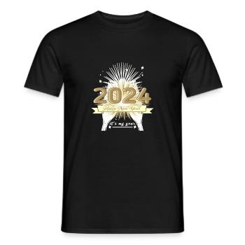 Nouvel An 2024 - T-shirt homme - noir - Devant - AI Model Male 178 light (178cm)