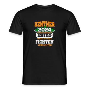 Rentner 2024 Geschenk für Forstwirt Waldarbeiter - Männer T-Shirt - Schwarz - Vorne - AI Model Male 178 light (178cm)