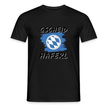 Bayerisches Gscheidhaferl: Spaß mit Dialekt - Männer T-Shirt - Schwarz - Vorne - AI Model Male 178 light (178cm)
