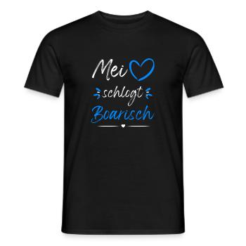 Mei Herz schlogt BOARISCH! Dialekt Bayern Style - Männer T-Shirt - Schwarz - Vorne - AI Model Male 178 light (178cm)