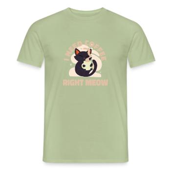 Coffee Cats Cozy Vibes – Cat Home Kaffee Hygge - Männer T-Shirt - Sage - Vorne - AI Model Male 178 light (178cm)
