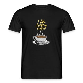 Tasse Kaffee - Männer T-Shirt - Schwarz - Vorne - AI Model Male 178 light (178cm)