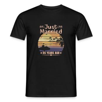 juste, marié, années, il y a, hommes, femmes, argent - T-shirt homme - noir - Devant - AI Model Male 178 light (178cm)