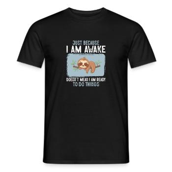 Ce n’est pas parce que je suis éveillé que je suis prêt à être rétro - T-shirt homme - noir - Devant - AI Model Male 178 light (178cm)