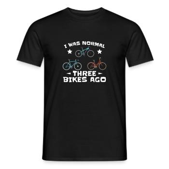 J’étais normal il y a 3 vélos pour les cyclistes - T-shirt homme - noir - Devant - AI Model Male 178 light (178cm)