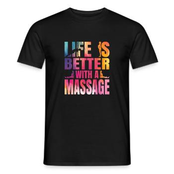 Massothérapie classique pour le masseur - T-shirt homme - noir - Devant - AI Model Male 178 light (178cm)