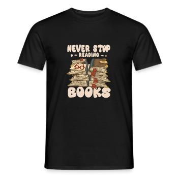 Hör nicht auf zu lesen - Männer T-Shirt - Schwarz - Vorne - AI Model Male 178 light (178cm)