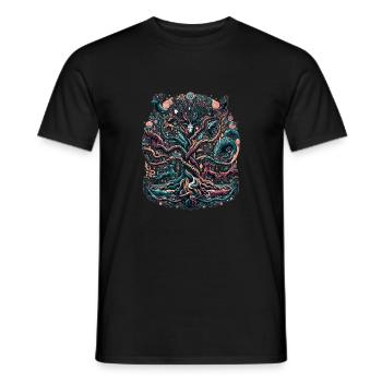 Keltischer Lebensbaum: Symphonie der Wildnis - Männer T-Shirt - Schwarz - Vorne - AI Model Male 178 light (178cm)