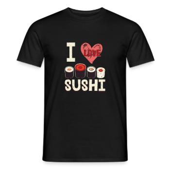 I Love SushiI Love Sushi Japanese Kitchen Japanese - Men's T-Shirt - black - Front - AI Model Male 178 light (178cm)
