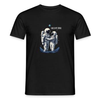 Verliebtes Astronautenpaar - Männer T-Shirt - Schwarz - Vorne - AI Model Male 178 light (178cm)
