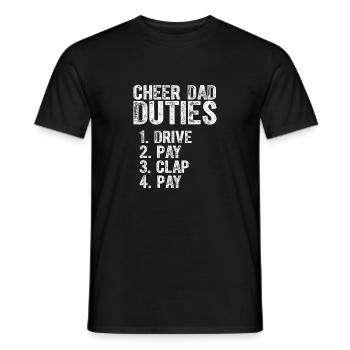 Fête des pères drôle Cheer Papa devoirs Drive Pay Clap - T-shirt homme - noir - Devant - AI Model Male 178 light (178cm)